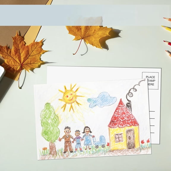 Blank Postcards for Mailing, White Cardstock Paper Mailable Printable Postcards Bulk for Birthday, Thank You, Business