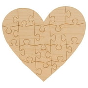 Blank Puzzle Heart Wood Cutouts 4-inch, 1/8 inch Thick, Pack of 5 Small Wooden Hearts for Crafts & Valentines Decor, by Woodpeckers