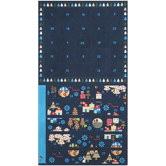 Blank Quilting Enchanted Forrest Advent Calendar Navy Blue 24x43" Panel 100% Cotton Fabric sold by the panel