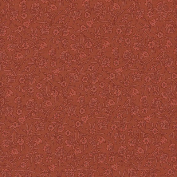 Blank Quilting Fabrics Ashton Missie Carpenter Floral Stamp Orange