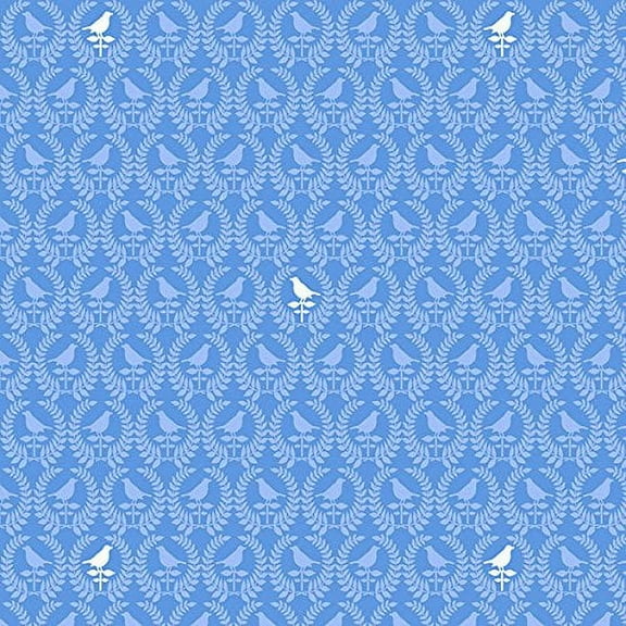 Blank Quilting Fabrics Birds of a Feather Tonal Mini Bird Blue