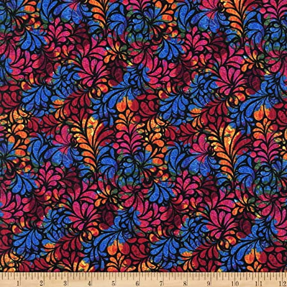 Blank Quilting Mariposa Dance Marble Texture Black Cotton Fabric By The Yard