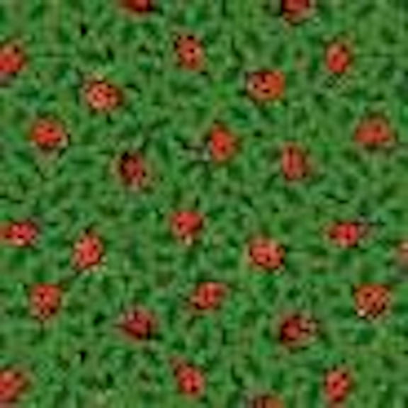 Blank Quilting Pansy Prose Lady Bugs Green Cotton Fabric By The Yard