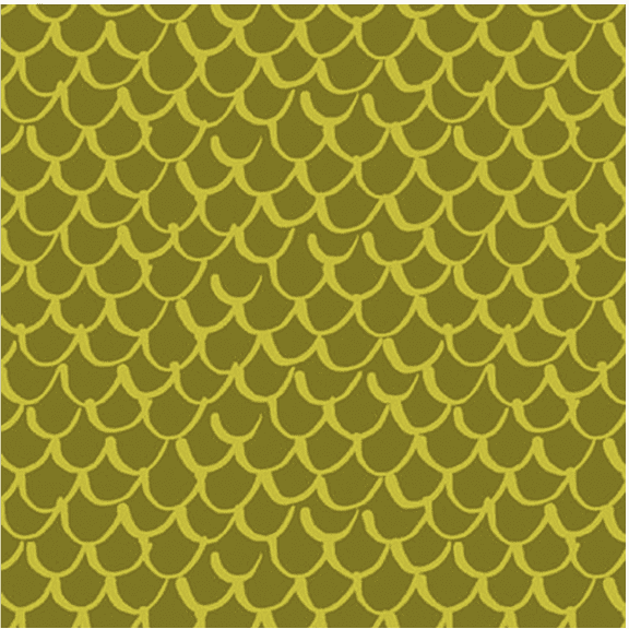 Blank Quilting Points of Hue Scallop Geo Chartreuse Fabric By The Yard