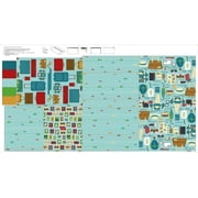 Blank Quilting Slow Travel Pattern Panel for Bags Stof 24x43 100% Cotton Fabric sold by the panel