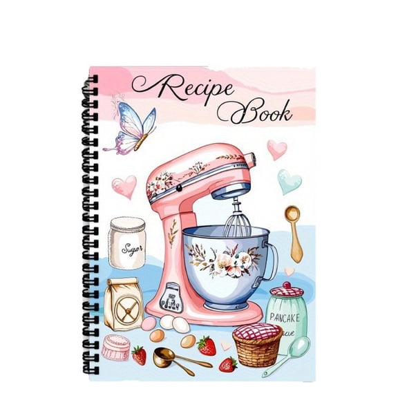 Blank Recipe Book,100 Sheets Notebook for Recipes | Spiral Planner Journal Personal Empty Cooking Notebook Baking Scrapbook for Kitchen