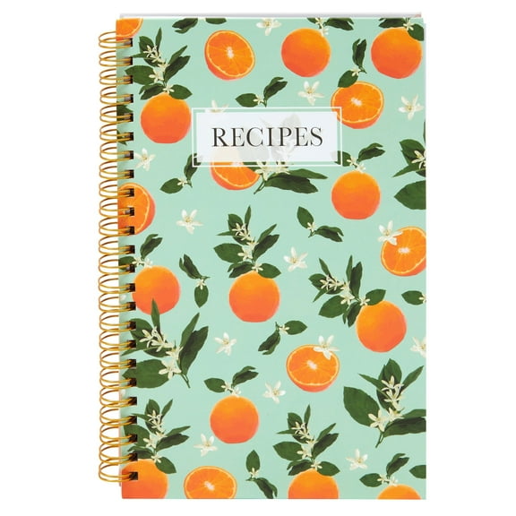 Pipilo Press Blank Recipe Book to Write in Your Own Recipes, 120 Pages, 8 Sections, Floral and Orange Theme, Laminated Hardcover (5.5 x 8.5 In) - Cook Books Blank