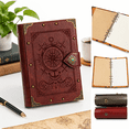 Blank Refillable A5 Binder Journal, 10-Red-Compass, 400 Pages, Faux ...