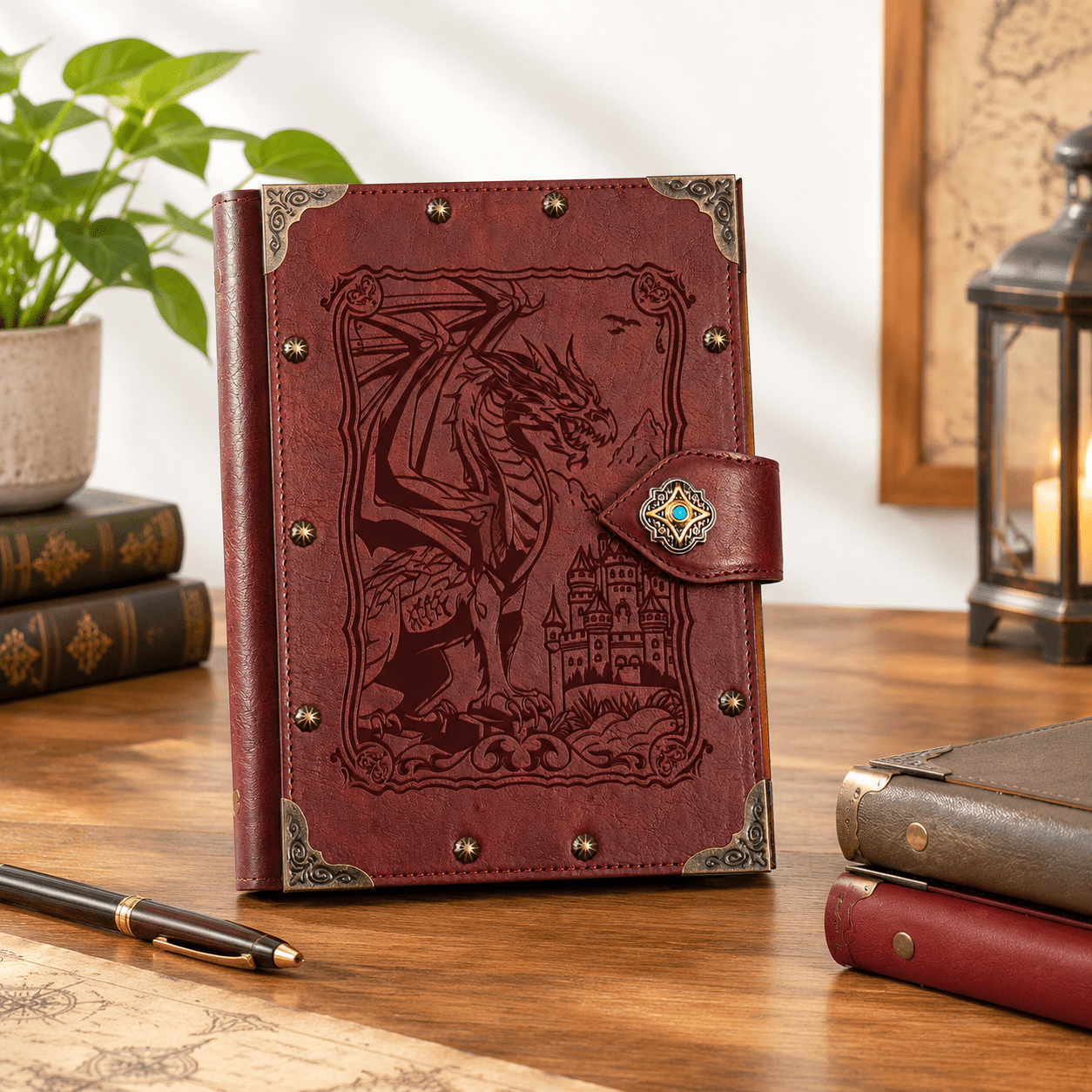 Blank Refillable Dnd Notebook, 2-Red-DragonKing, A5 Binder Journal with ...