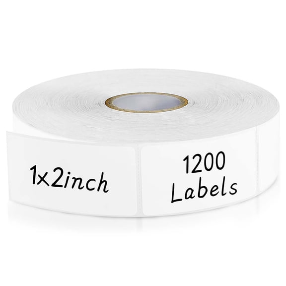 Blank Removable Freezer Labels, 1200 Waterproof Stickers forContainers Jars Pantry Organization, Oil Resistant with Perforation Line, 1 x 2 Inches, White