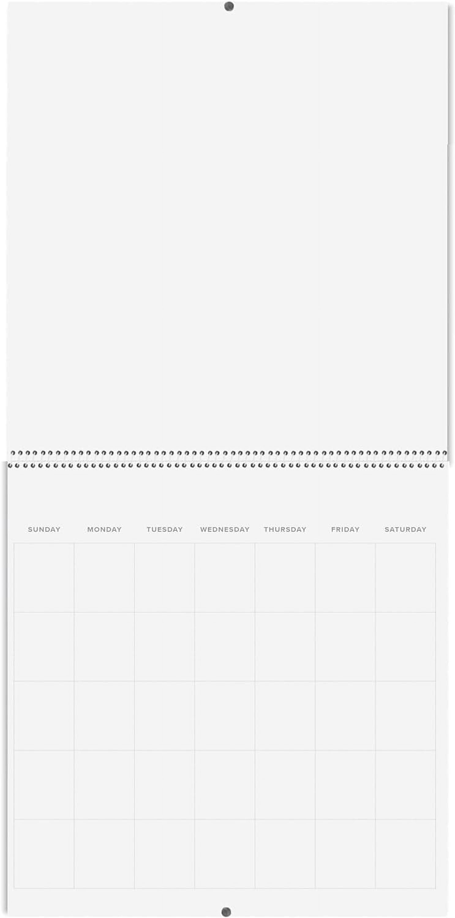 Blank Scrapbook Wall Calendar 2Pack 80Lb Cardsock Undaed, 12" X