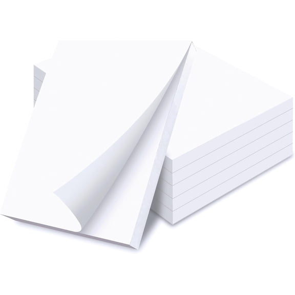 Blank Scratch Note Pads, 3" x 5", Server Notepads, 100 Sheets per Pad, Memo Pads, Gummed Binding for Easy Tear-off (10 Pack)