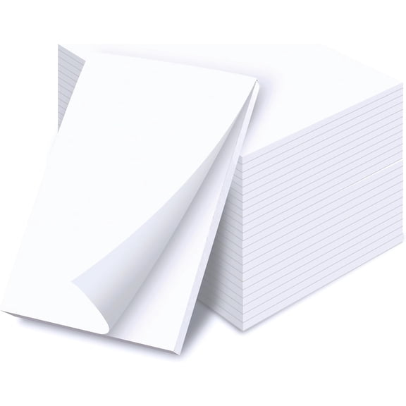 Blank Scratch Note Pads, 4" x 6" Pads, Server Notepads, 50 Sheets per Pad, Memo Pads, Gummed Binding for Easy Tear-off (24 Pack)