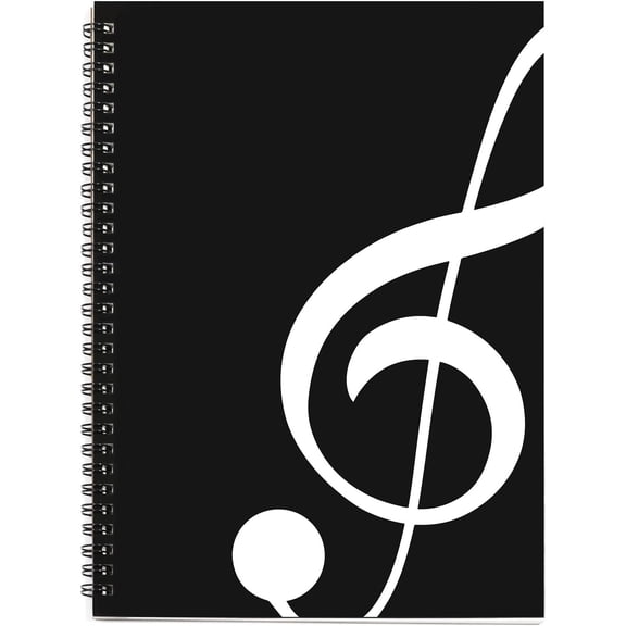 Blank Sheet Composition Manuscript Staff Paper Art Notebook Black 100 Pages 26x19cm (Black)