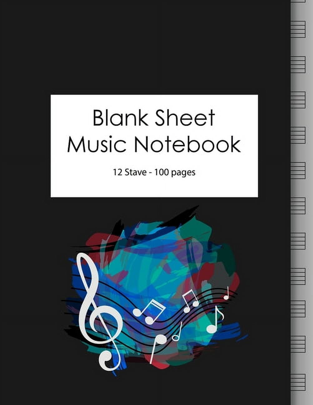 GUITAR NATION Blank Sheet Music Notebook: 100 Large Pages - 12 Stave (Paperback)