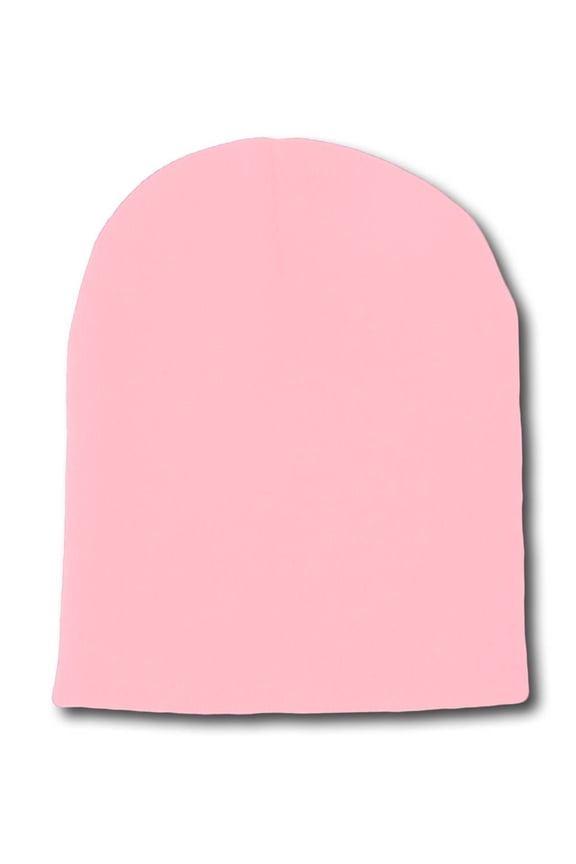 Blank Short Beanie Cap , Light Pink
