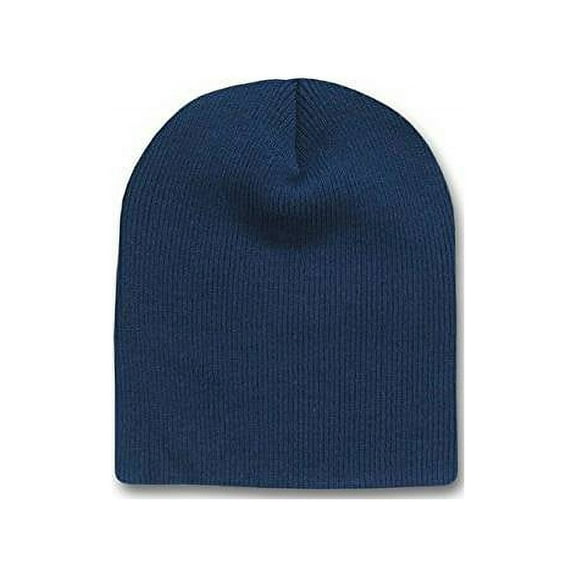 Blank Short Winter Beanie, Navy