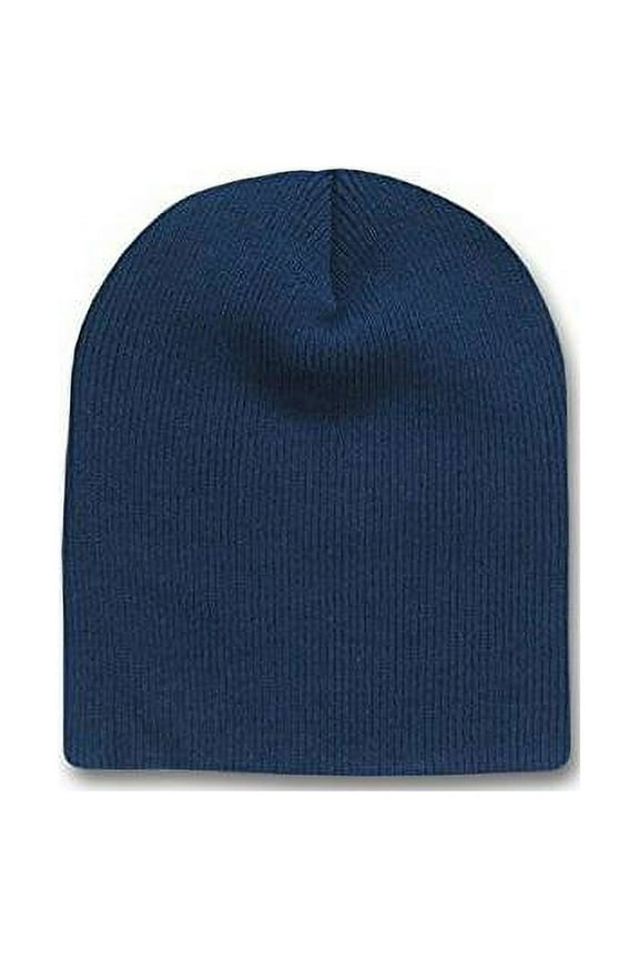 Blank Short Winter Beanie, Navy