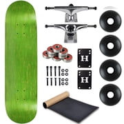Blank Skateboard Complete 7.75" Green with Silver Trucks and Black Wheels