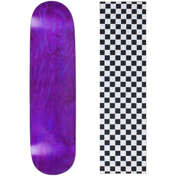 Blank Skateboard Deck - Stained Purple - 8.25" Checker White Grip