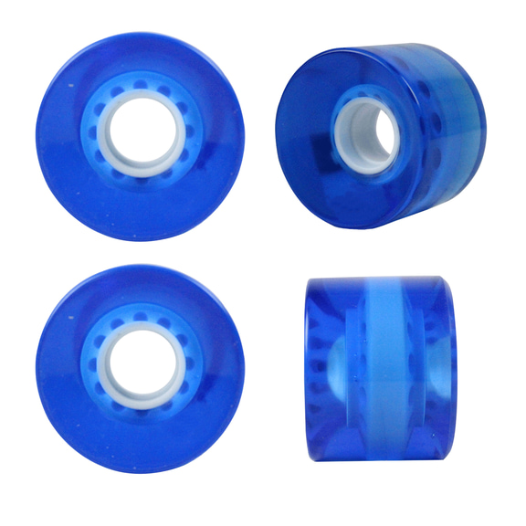 Blank Skateboard Wheels 59mm 82A Hi-Rebound Soft Cruiser Clear Blue