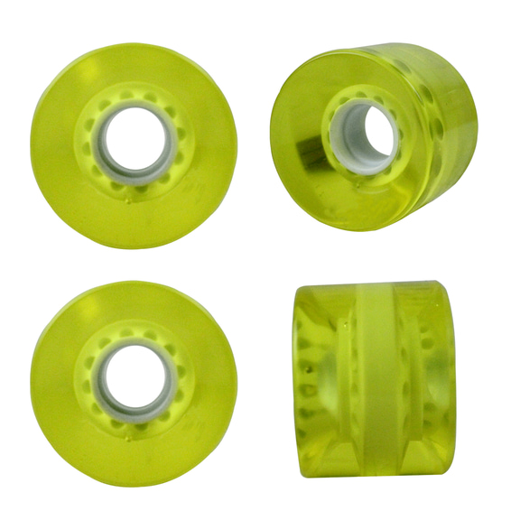 Blank Skateboard Wheels 59mm 82A Hi-Rebound Soft Cruiser Clear Yellow