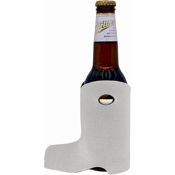 Blank Soft Foam Collapsible Boot Shaped Beer Bottle Coolie (White, 1)
