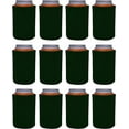 thumbnail image 1 of Blank Soft Foam Collapsible Can Coolie (Dark Green, 12 Pack), 1 of 8