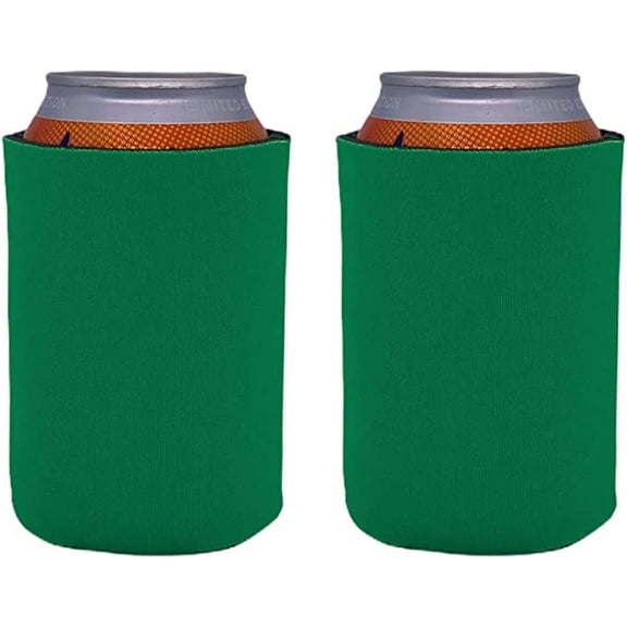 Blank Soft Foam Collapsible Can Coolie (Turquoise, 2 Pack)