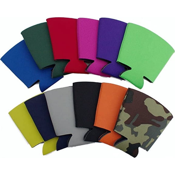 Blank Soft Foam Collapsible Party Cup Coolie (Variety Color 12 Pack)