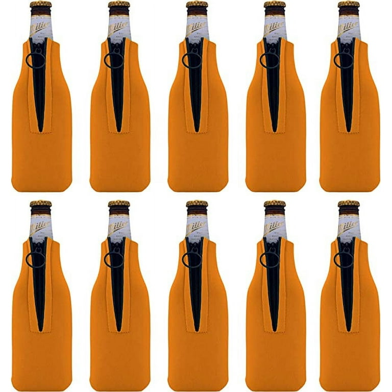 Blank Foam Zipper Beer Bottle Coolie Variety Color Packs