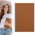 thumbnail image 1 of Blank Spiral Notebook, 5" X 8" Hardcover Sketch Book, Glossy Card Cover Leather Grain Texture, 180掳 Lay-Flat Binding, for School Work, Coffee, 1 of 6