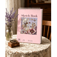 thumbnail image 1 of Blank Spiral Notebook, 9"x 12"Hardcover Sketch Book, Art Sketchbook for Women & Adult, 120 pages / 200 Sheets Drawing Book Journal for School Office Drawing, Pink, 1 of 8