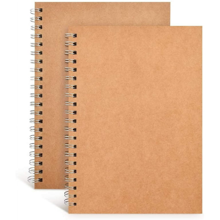 Blank Spiral Notebook Soft Cover Journal,Unlined Sketch Book Pad 2-Pack,100  Pages/ 50 Sheets, 7.5 Inch X 5.1 Inch 