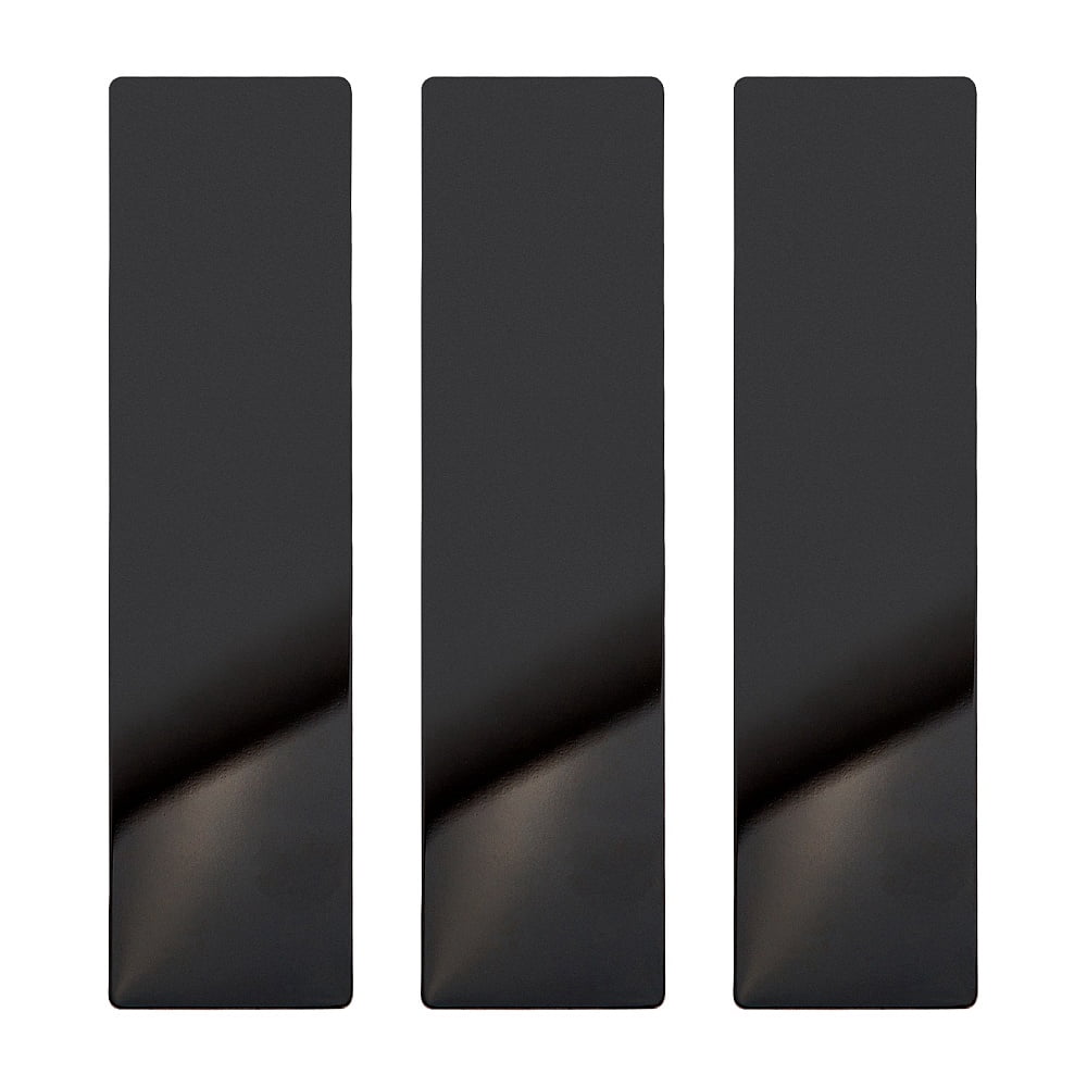 Blank Stainless Steel Plates Temporary Stop Sign Black 140x35x1mm 8pcs ...