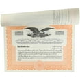 Blank Stock Certificates with Stubs for Corporation; Orange