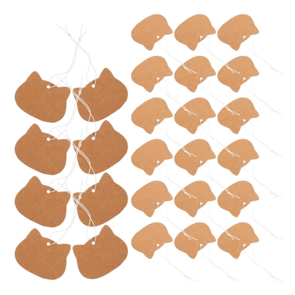 Blank Tabs Kraft Paper Price Tags for Clothing Pricing Clothes Elastic Rope 100 Pcs