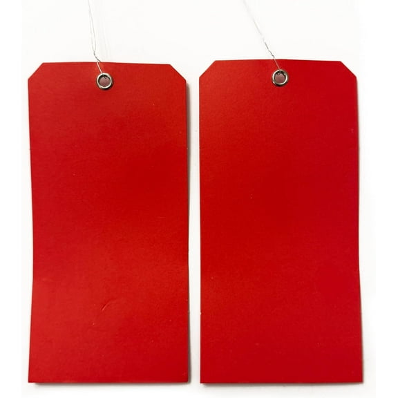 Blank Tags with Wire, 50 Pack, 3.25 x 6.25 inch Heavy-Duty Paper Tags, Pre-Wi for 5S Organization, Inventory Control & Workplace Management