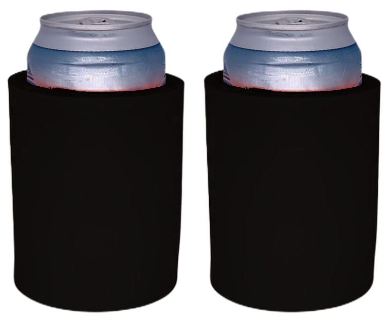 Blank Thick Foam Old School Can Cooler (2 Pack, Black)