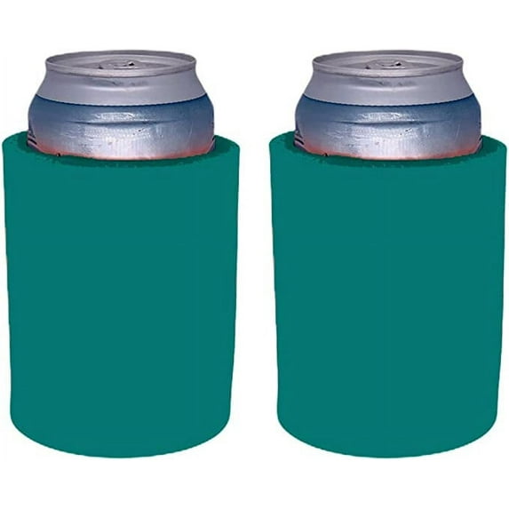 Blank Thick Foam Old School Can Cooler (2 Pack, Turquoise)
