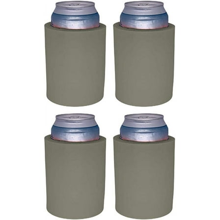 Blank Thick Foam Old School Can Cooler (4 Pack, Gray)