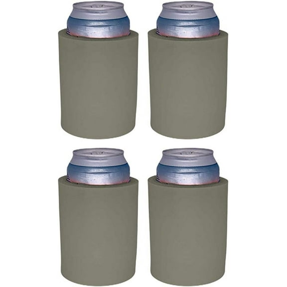Blank Thick Foam Old School Can Cooler (4 Pack, Gray)