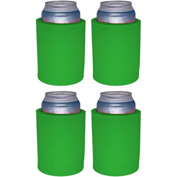 Blank Thick Foam Old School Can Cooler (4 Pack, Neon Green)