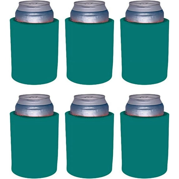 Blank Thick Foam Old School Can Cooler (6 Pack, Turquoise)