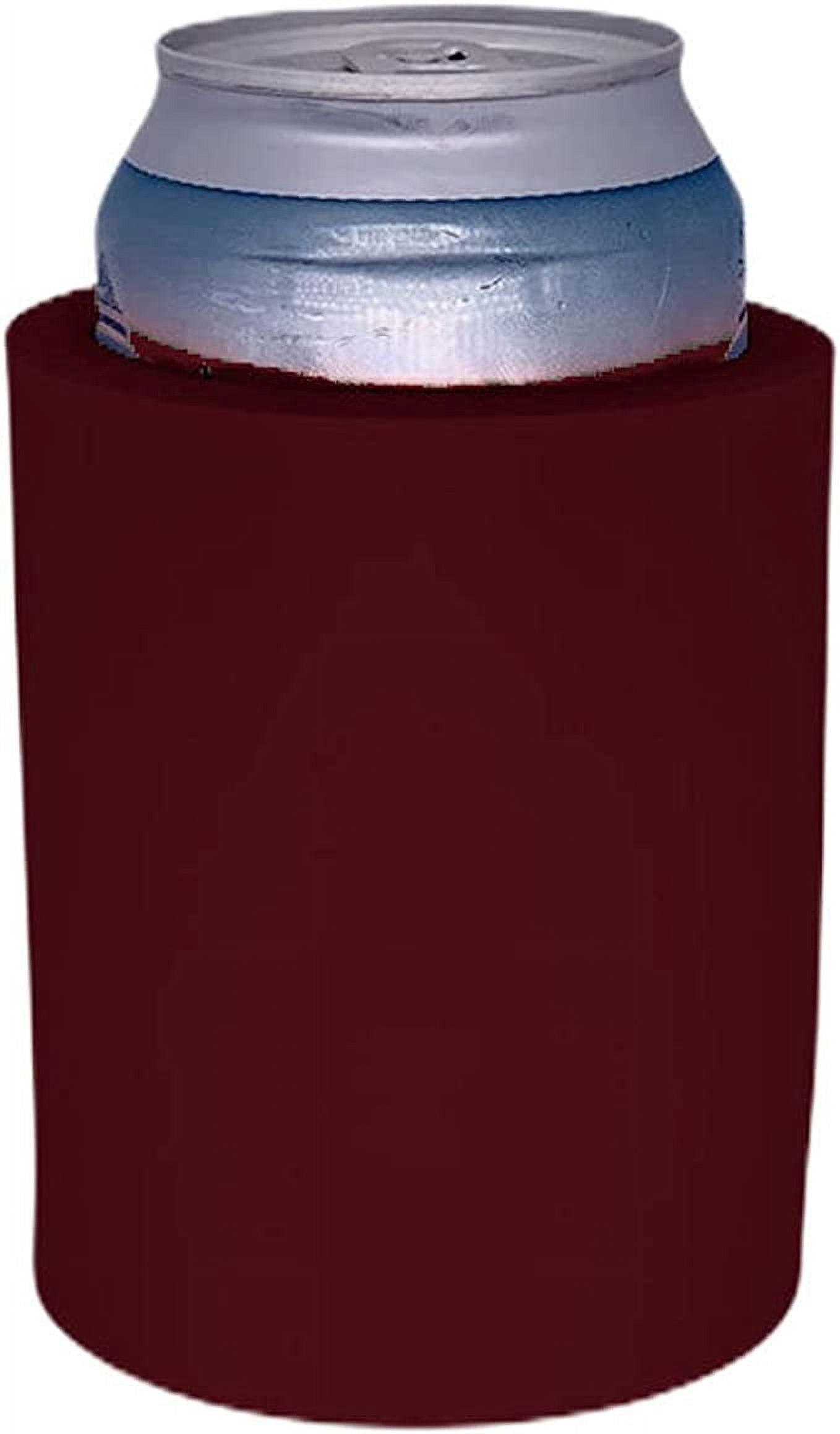 Blank Thick Foam Old School Can Cooler (Burgundy)