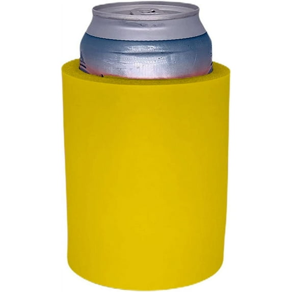 Blank Thick Foam Old School Can Cooler (Yellow)