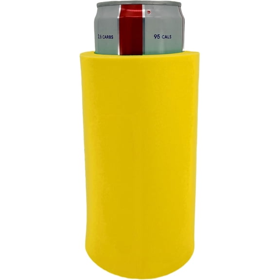 Blank Thick Foam Old School Slim Can Coolie (Yellow, 1)