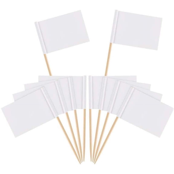 Blank Toothpick Flags Cheese Markers White Flags Labeling Marking for Party Cake Food Cheeseplate Appetizers by Melhope (100)