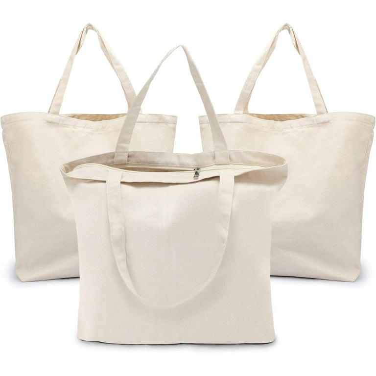 Blank Canvas Tote Bags Bulk Shopping Bag for Crafts DIY Reusable Grocery  Handbag