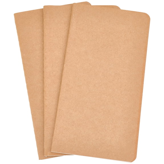 Blank Travelers Notebooks Inserts 3Pcs Journal Notebooks Refills 8.2x4.3in Hand-Stitched Booklets 60 Pages Work Composition DIY